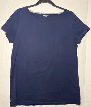 Jones New York Sport T-Shirt Size L Navy Blue Short Sleeve Scoopneck Tee thumbnail 1
