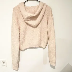 Kim Kardashian SKIMS Size Small/Medium Cream Cozy Knit Zip Up Hoodie thumbnail 4