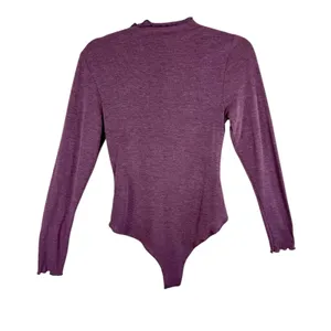 Peach Love Purple Lightweight Soft Stretchy‎ Long Sleeve Bodysuit Size S thumbnail 2