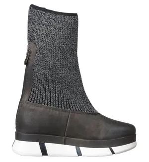 Antelope Sock Nu Sole Leather Boots Black Size 38 US 7.5 Back Zip Platform thumbnail 1