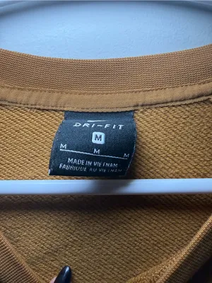 Nike Dri-FIT Open Back Cropped Sweatshirt Women M Brown Gold thumbnail 9