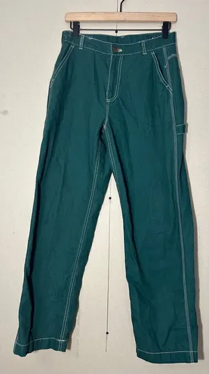 NWT Gap High Rise 90's Loose Carpenter Pants June Bug Green Sz 4 thumbnail 1
