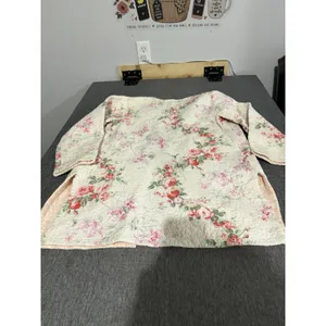 Handmade women's Floral Quilted Duster Sweater Sz XS/S Cottage Core Grandma Chic thumbnail 10