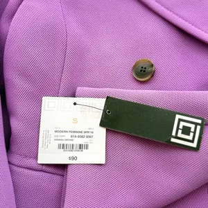 Liz Claiborne Double Breasted Blazer Sz S Purple Textured‎ Business Office Siren thumbnail 5