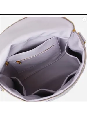 Fawn Design Lavender Leather Convertible Backpack Gold Hardware RARE flawed thumbnail 5