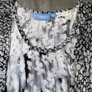 Simply Vera‎ Vera Wang Womens Size Large Tank Top Open Front Vest Black White thumbnail 7
