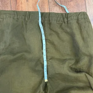 Quince 100% European Linen Pants Womens XL Martini Green Sustainable Eco Capsule thumbnail 9
