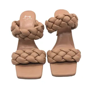 Marc Fisher LTD Hammy Braided Leather Sandals Square Toe Heeled Size 8.5 thumbnail 2