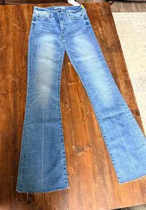 Sam Edelman High-Rise Bootcut Jeans Raw Hem Size 26 thumbnail 1