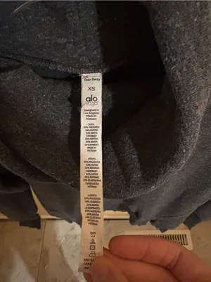Alo Yoga Funnel Neck Sweatshirt in Haze Gray Charcoal thumbnail 4