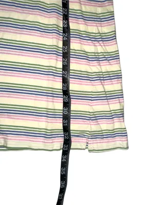 Pact Organic Cotton Sleeveless V-Neck Cream Stripe Mini Dress LARGE thumbnail 7