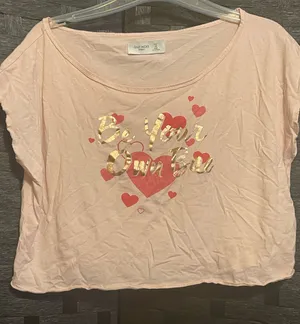 Gilly Hicks Pink Cropped Active Stretch Crop Top Sz XS "Be Your Own Bae" thumbnail 1