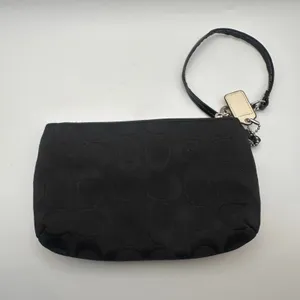 Coach Black Canvas Park Signature Medium Wristlet Zip Wallet Turnlock Pouch thumbnail 6