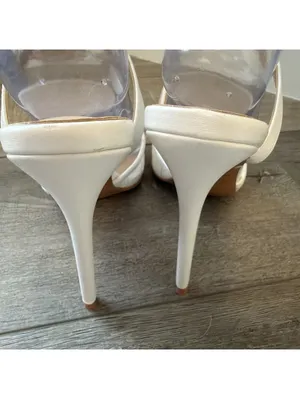 Lulus Louice White Embroidered Mesh Ankle Strap Pumps Shoes Size 8 Wedding Party thumbnail 5