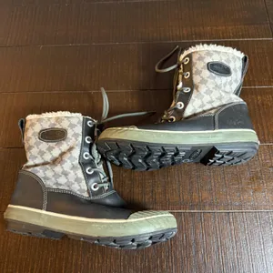 Keen Elsa Waterproof Boots Womens 8 Black Houndstooth Faux Fur Winter Snow thumbnail 6