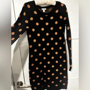 Old Navy‎ Polka Dot Sweater Dress - Black with Brown Dots Size M thumbnail 5