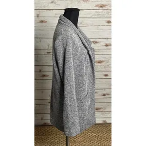 Topshop classic black/white tweed open front knit cardigan jacket Size 6 thumbnail 4