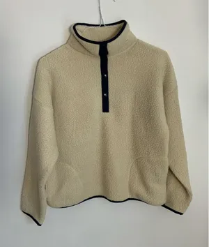 J.‎ Crew Cream Sherpa Pullover Women's size small thumbnail 1
