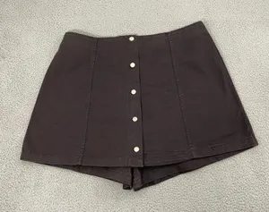 NEW Modom Designs Skort Women 24 Brown Button Front Vintage Cotton thumbnail 1