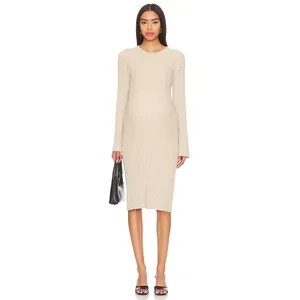 Hatch Lydia Sweater Dress Women 4 Pink Rib Knit Bump Friendly Feminine Maternity thumbnail 3