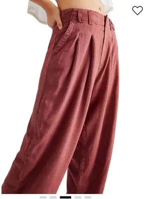 FREE PEOPLE Calla Pleated Trousers red $100 fall linen blend thumbnail 2