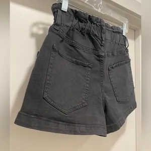 Target Black Stretchy Denim Elastic Waistband Paper Bag Shorts - XS thumbnail 5