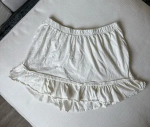 Free people white ruffle mini skirt thumbnail 1