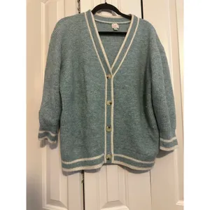 A New Day Women's Light Blue V-Neck Button‎ Front Cardigan Sweater thumbnail 3