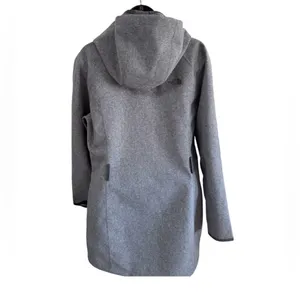 The North Face Women’s Wind Wall Jacket Coat Long Gray Missing Belt Sz L thumbnail 9