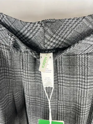 Halara High Rise Wide Leg Plaid Pants Gray Stretch Pull On Size M thumbnail 6