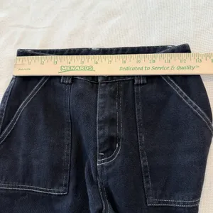 Altard State Jeans Women’s Black S Wide Leg Cargo Contrast Stitch Cotton thumbnail 6