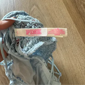 VS Pink Lace Light Blue Bralette Size M thumbnail 4