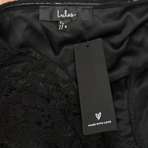 Lulus Certainly Poised Black Lace Halter Bustier Maxi Dress size Small NWT thumbnail 6