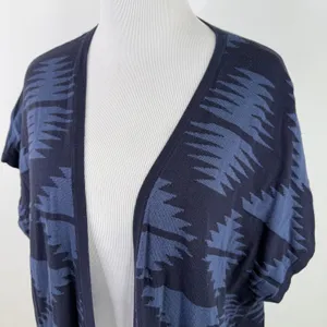 Pendleton Black & Blue Southwestern Aztec Open Cardigan Sweater Size XS - Small thumbnail 2