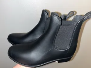 Black Chelsea Rain Boots Waterproof Ankle Boots Women’s Size 6 thumbnail 1
