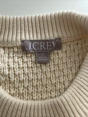 J. Crew Ivory Cable & Honeycomb Crewneck Sweater thumbnail 5