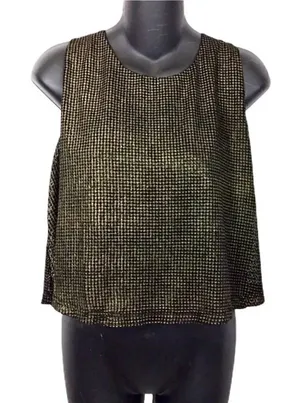 She + Sky black and gold sparkle crop Top Large thumbnail 1