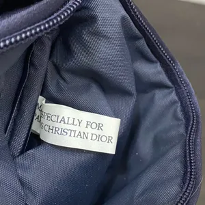 CHRISTIAN DIOR Parfums Navy Satin Cosmetic Case Travel Pouch Bag thumbnail 8