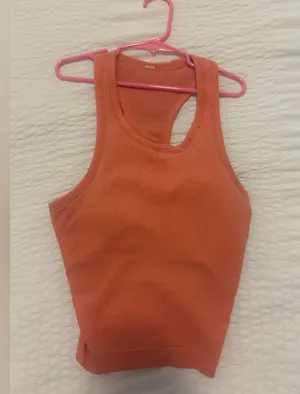 Lululemon Orange Ebb to Street Cropped Racerback Tank thumbnail 1