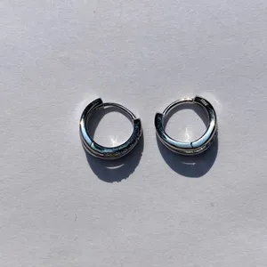 💎🩶 NEW S925 925 Sterling Silver Clear Crystal Double Tiered Huggie Hoop Earrings 🩶💎 thumbnail 7