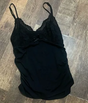 SHEIN Lace Black Tank Top thumbnail 1