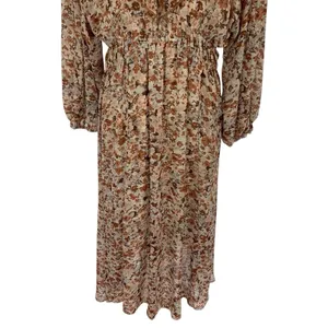 Entro Dress Medium Brown Long Sleeve Boho Festival Cottagecore thumbnail 3