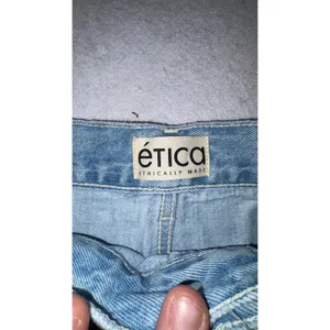 Etica Wide Leg Crop Jeans Light Wash Button Fly Carpenter Style Size 29‎ thumbnail 10