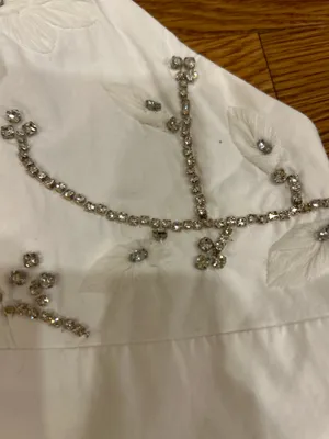 Zara viral tik tok Poplin Mini Dress with jewel appliqué/ floral embroidery M thumbnail 13