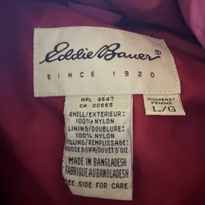 Eddie Bauer‎ Goose Down Puffer Vest Womens Large Red Snap Zip Outdoor Winter thumbnail 8
