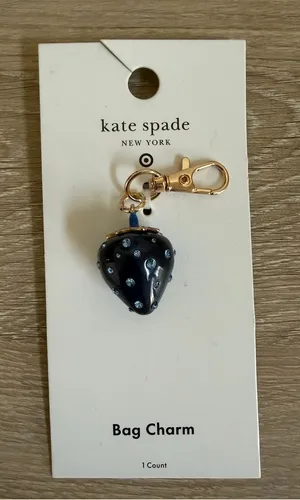 Kate Spade New York x Target Blue Strawberry Bag Charm Keychain Whimsy Quirky thumbnail 1