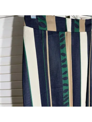 Vintage retro pencil skirt striped 60s mod hippie boho fringes western festival thumbnail 4