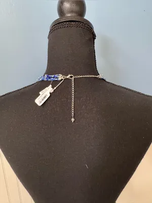 NWT FREE PEOPLE Summer Dive Necklace Blue Bead Layered 🌊🏝️ thumbnail 7