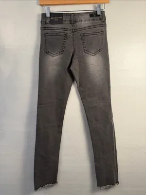 Versace V 1969 Skinny Raw Hem Jeans Women's Mid Rise Med Wash Distressed 25 thumbnail 13