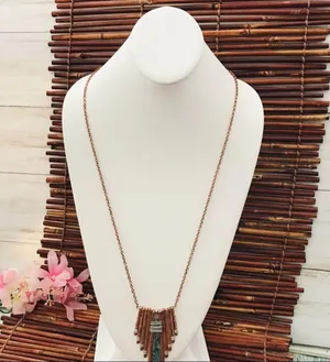 Lucky You Cooper Tone Necklace & Earrings NWT thumbnail 1